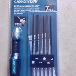 Jeu de 6 limes aiguille diverses formes avec manche mandrin porte outils NEUFS