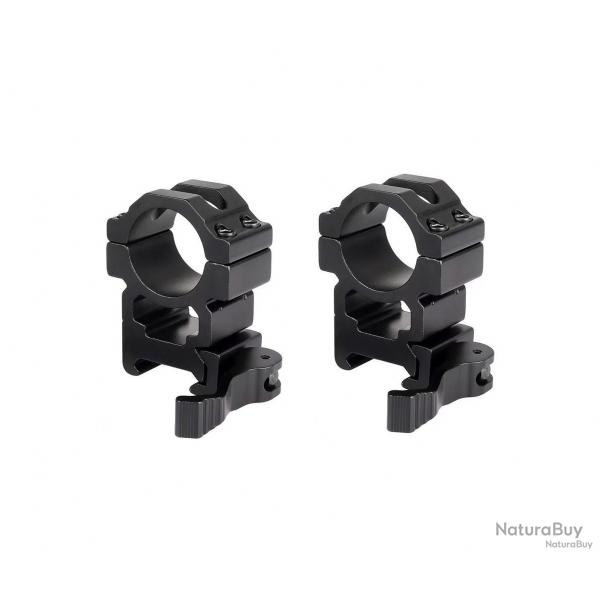 2x colliers de montage profil bas diamtre 25.4mm pour rail 20 mm - LIVRAISON GRATUITE