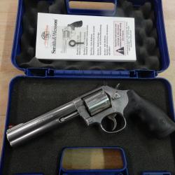 REVOLVER  SMITH ET WESSON 686 6" CALIBRE 357 MAG + MALETTE TRES BON ETAT OCCASION