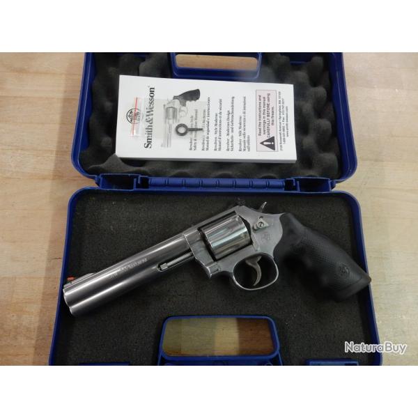 REVOLVER  SMITH ET WESSON 686 6" CALIBRE 357 MAG + MALETTE TRES BON ETAT OCCASION