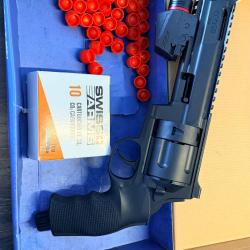 Umarex T4E tactical revolver TR68 + cartouches CO2 + balles métal