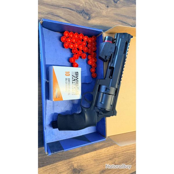 Umarex T4E tactical revolver TR68 + cartouches CO2 + balles mtal