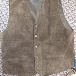 Gilet de chasse sans manches en cuir
