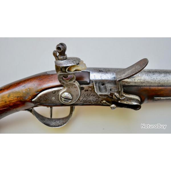 Pistolet  silex de cavalerie mle 1763/66 fabrication rvolutionnaire manufacture de Libreville an 3