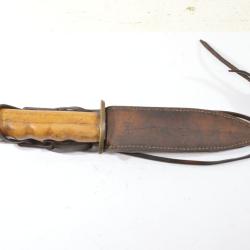 Ancien couteau style chasseur 19e Siècle, Pionnier américain, conquête de l'ouest. Western Bowie