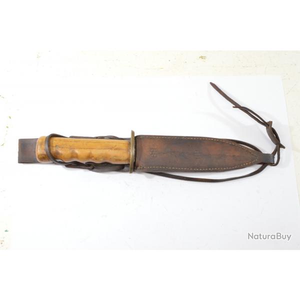 Ancien couteau style chasseur 19e Sicle, Pionnier amricain, conqute de l'ouest. Western Bowie