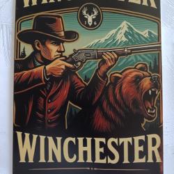 Plaque publicitaire WINCHESTER rectangulaire aluminum