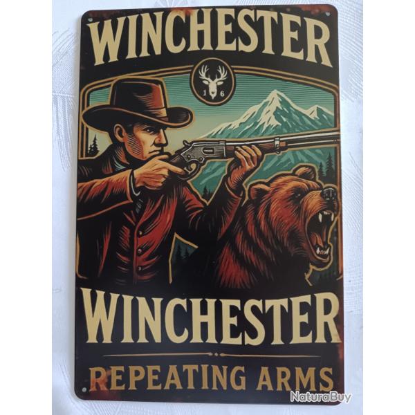 Plaque publicitaire WINCHESTER rectangulaire aluminum