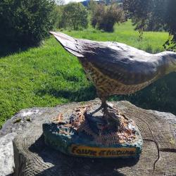 Bécasse sculptée en bois