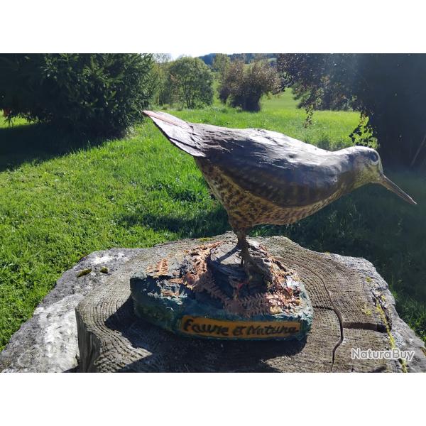Bécasse sculptée en bois