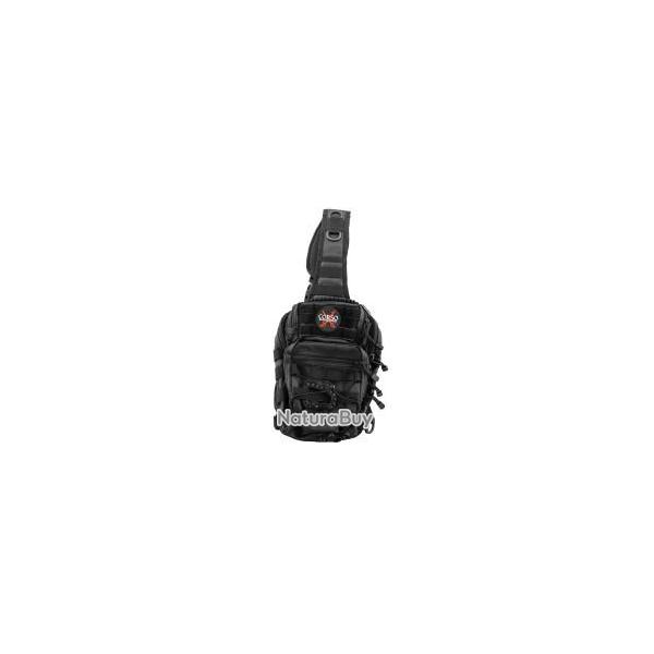 Sac bandoulire airsoft Corso - Nylon tactique - Fermetures velcro - Noir