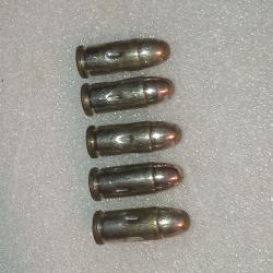 Lot 5 cartouches de manipulation 7,65 Police Allemande 32ACP Alu