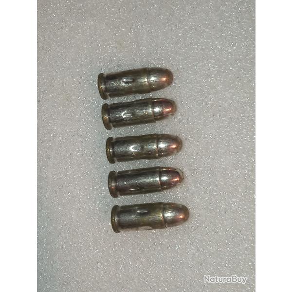Lot 5 cartouches de manipulation 7,65 Police Allemande 32ACP Alu
