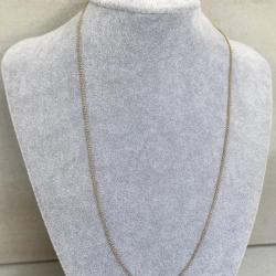Longue chaine or rose 18 carats - 69 cm - maille gourmette - collier