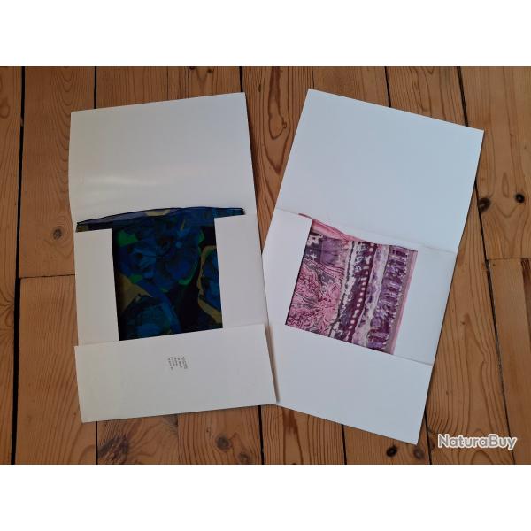 Lot de 2 carrés de soie Christian Martin dans leur pochette d'origine