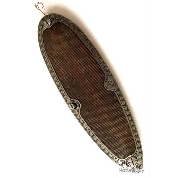 Trs belle plaque de couche squelette (noyer quadrill,acier et vis) numro 46: 140 X 42 mm