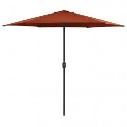 Parasol de jardin et mât en aluminium 270x246 cm Terre cuite