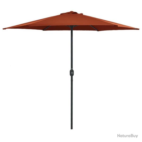 Parasol de jardin et mt en aluminium 270x246 cm Terre cuite