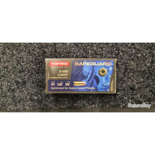 Norma 9mm JHP safeguard 124 grs