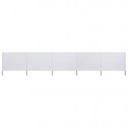 Paravent 5 panneaux Tissu 600 x 80 cm Blanc sable