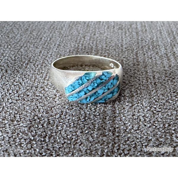 Bague argent - taille 52 - pierre turquoise