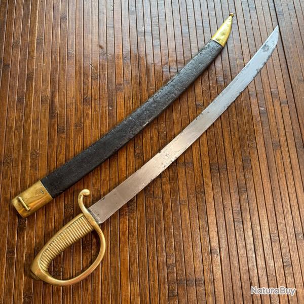 SABRE BRIQUET DE MARINE AN Xl MANUFACTURE ROYALE DE KLINGENTHAL 1829 POINON DE VERSAILLES