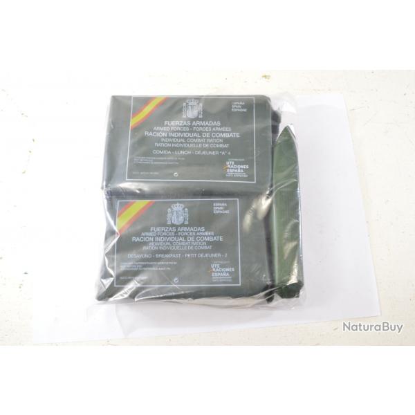 Ration de combat Arme Espagnole, Espagne. Dejeuner+ (2 repas). Surplus survie chasse airsoft trails