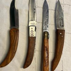 LOT de 4 COUTEAUX REGIONAUX (PROVENCAL, CAMARGUAIS, ARIEGEOIS et CORSE)