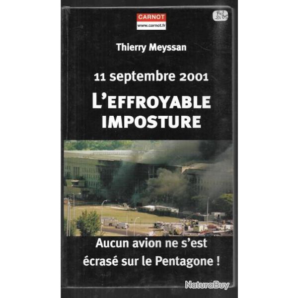 l'effroyable imposture 11 septembre 2001, aucun avion ne s'est cras sur le pentagon par t.meyssan