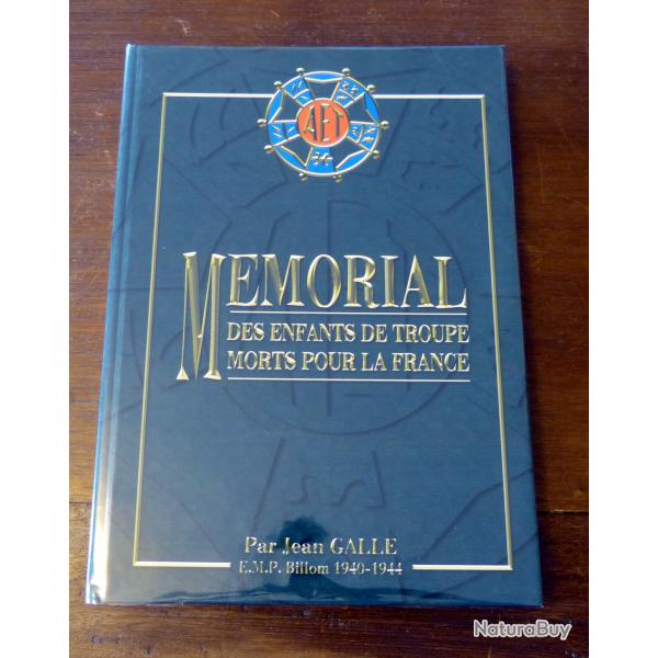 Livre : Mmorial des enfants de troupe morts pour la France