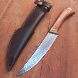 Joli couteau de Chasse BRÉSILIEN BUNGA Manche en Bois avec Étui en cuir