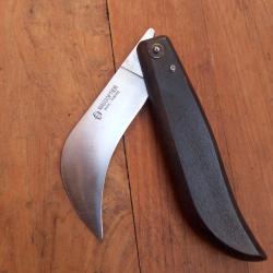 Grand Couteau Serpette MASSOPTIER INOX THIERS Manche en Bois