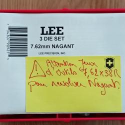 JEUX D'OUTILS LEE 7.62 REVOLVER NAGANT/7.62X38R