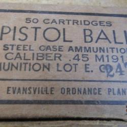 boite colt thompson 45 acp neutra percées vidée 11.43  ww2 42 seconde guerre resistance parachutage