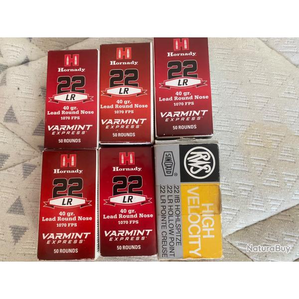 Lots de balles de fusil 22 long rifle