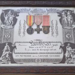 Cadre médailles d'un Poilu WW1