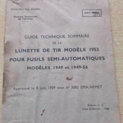 MAT 1853 guide lunette de tir modèle 1953