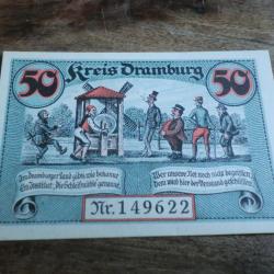 billet allemagne dramburg  50 pfennings 1920 / N° 149622 neuf