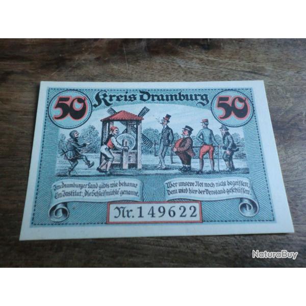 billet allemagne dramburg  50 pfennings 1920 / N 149622 neuf