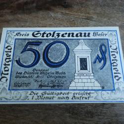 billet allemagne stolzeau an der weser 50 pfennings 1921 / neuf