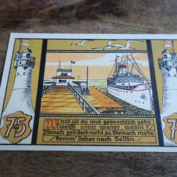 billet nécessité sellinA rugen 75 pfennings 1922 /  neuf
