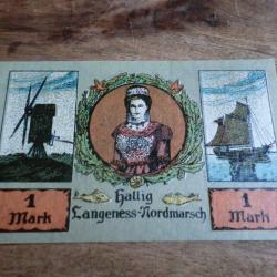 billet nécessité langueness mordmarsch 1 marck  09.1921  /  neuf