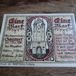 billet nécessité germany schuttorf 1 marck  1921  / 11.1921  / neuf