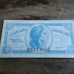 billet 50 centimos 1937 / N° C.5413667