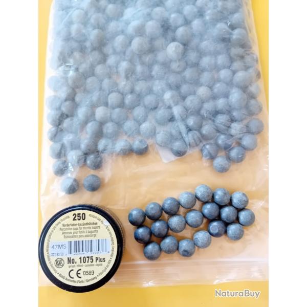 Amorces et Plombs 451 pour rvolver Poudre Noire (2 lots)
