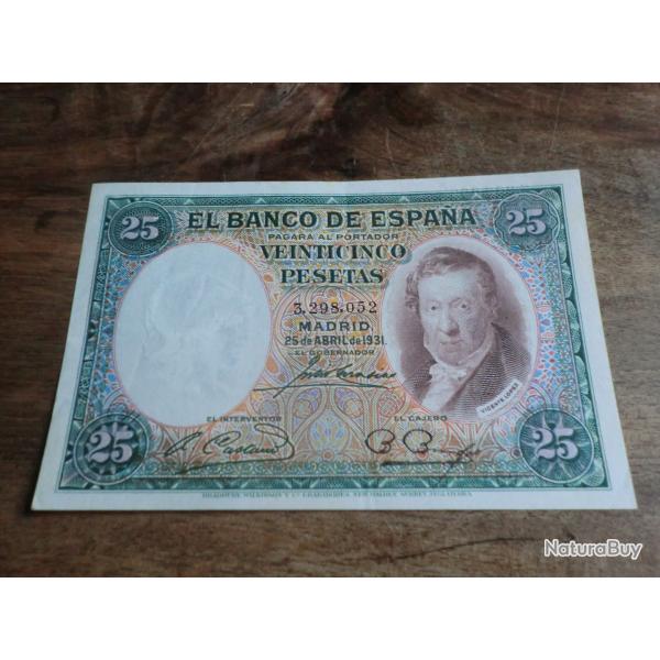billet veinticinco pesetas / N 3.298.052 / tat spl