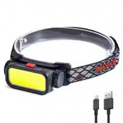 Lampes frontales LED puissantes portables 4 Modes phare COB Rechargeable USB avec lumière rouge