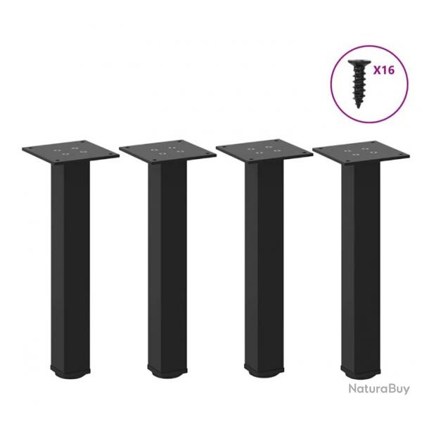 Pieds table basse 4 pieces noir 30 32 cm acier pratique bricolage reparation interieur