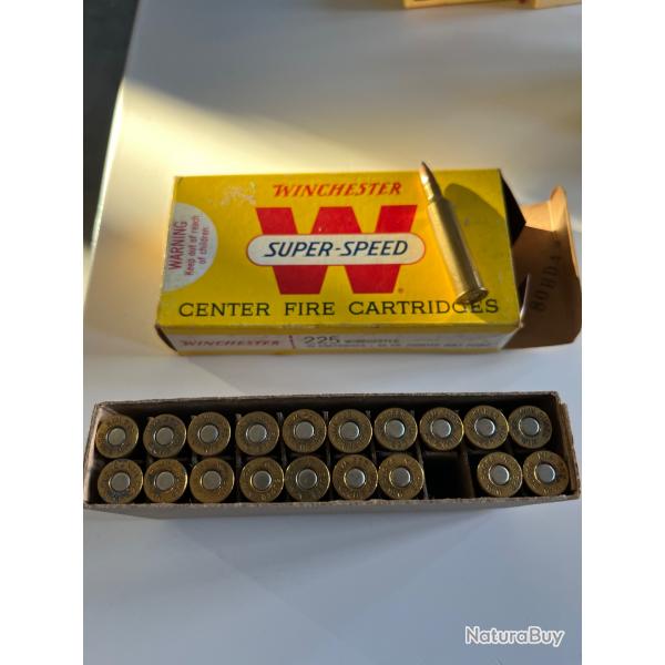 Bote neuf de 225 winchester 55gr