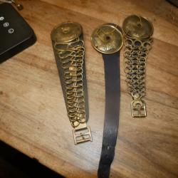 Lot de d'éléments de Jugulaires de casque de cuirassier Français modèle 1845